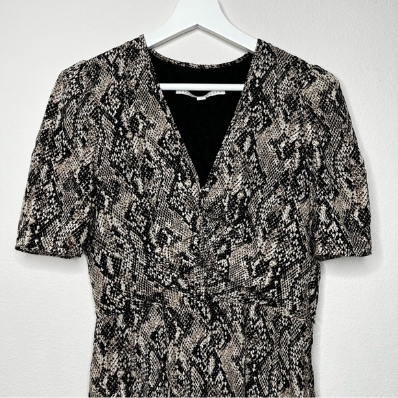 VERONICA BEARD Ried Python Print Silk Short Sleeve Mini Dress - Picture 7 of 9